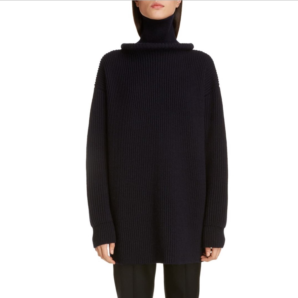 BALENCIAGA Ring Collar Rib Wool Sweater